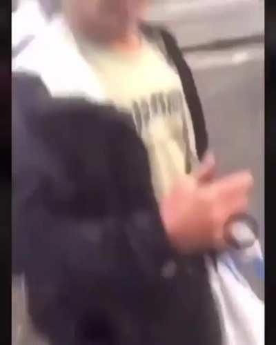 Racists attack, mock and humiliate an elderly man gathering cans to make ends meet in San Francisco.