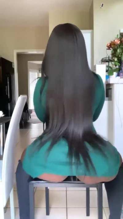 Sexy Chocolate Model Making Ass Clap while sitting in chair