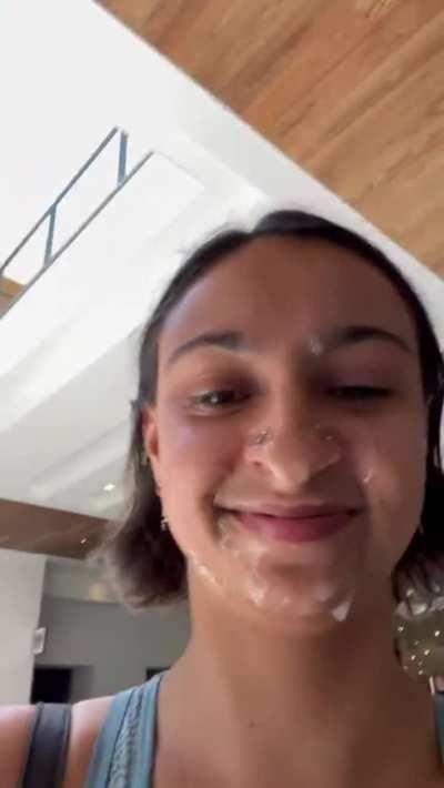 Her First ever cum walk💕