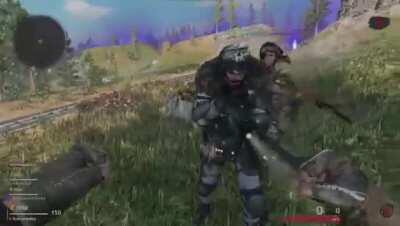 Playing zombies with my friends, and one of them had the unreleased Knight skin. How? The skin was cool though (sorry for poor quality)