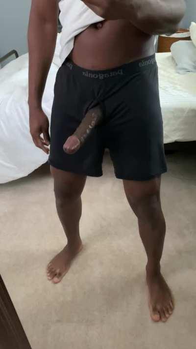 POV: My cock is poking through my boxers