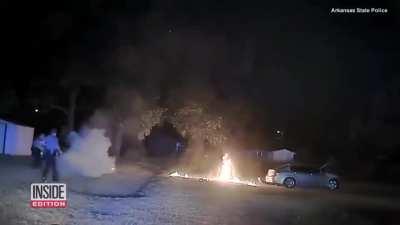 Man Tased By Police Catches On Fire
