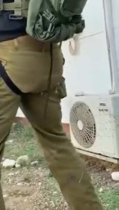 Native cacti penetrates the ass of a heavily armed soldier