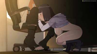 Hinata helping Naruto at work (angelyeah)
