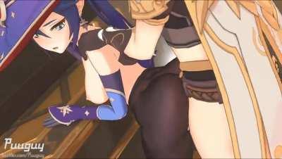 Mona gets creampied (Puuguy) [Genshin Impact]