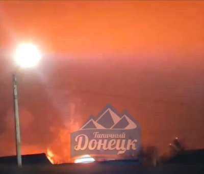 Civilians filming the explosions and the shockwaves after a Russian ammunition depot was hit in the Donetsk Oblast.