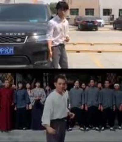 dudes try to re-enact a scene from action film