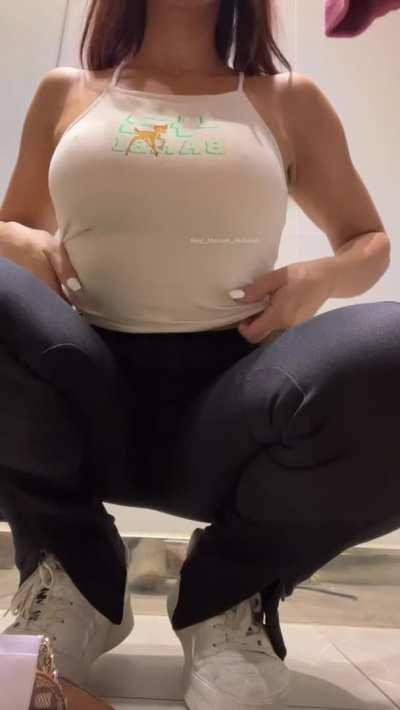 Exposing my tits in public