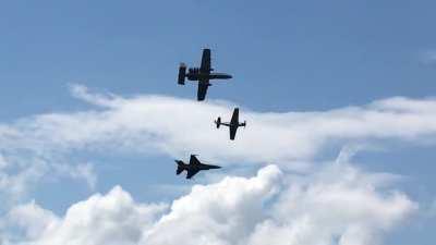 A10 with P51 & F16 heritage flight