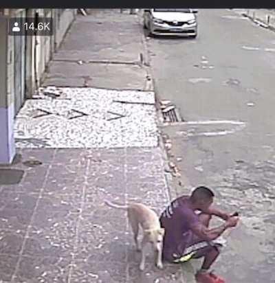 Sitting on a footpath