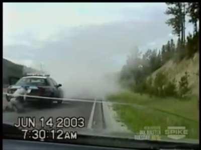 Oldie but still cool- World's Wildest Police Videos comes the infamous Montana police chase of drunk murderer George Davis chase, shootout & crash.