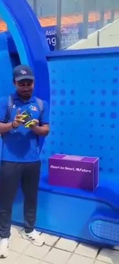 Nepal's Captain Rohit Paudel reaction after pulling India in the draw for quarterfinals.