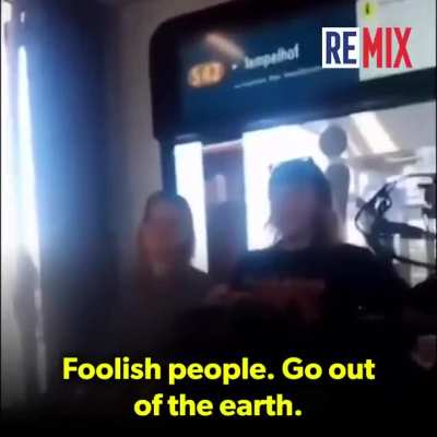 German man goes on a racist and homophobic tirade on public transit