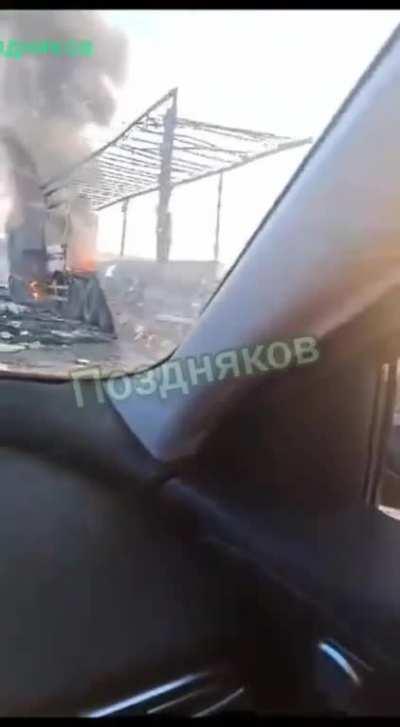 Ru Pov: Reportedly during clashes with Wagner on the highway, Russian MoD helicopter mistakenly shot civilian truck. The driver burned alive