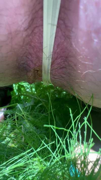 Wifey pissed in her thong before she struggled to push out some poop 