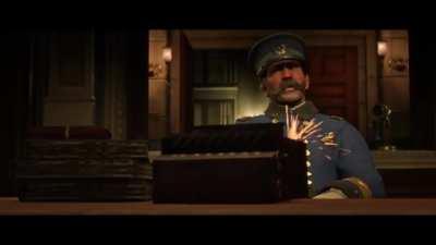 He seems to be pleased... I guess.