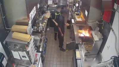 Do not throw water onto a Grease Fire. A little louder for the people in the back... DO NOT THROW WATER ONTO A GREASE FIRE.