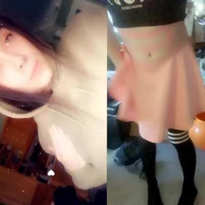 i pull up my skirt and show you this.. are we still going on that date? 🥺