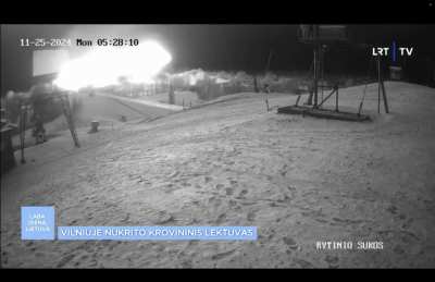 CCTV of the cargo plane crash in Lithuania today