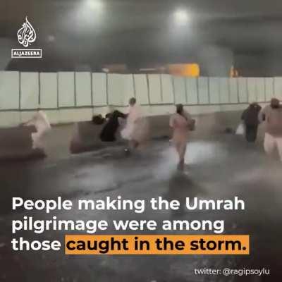 Mecca experienced a storm