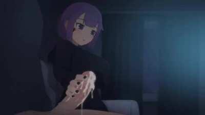 She rides him after a handjob