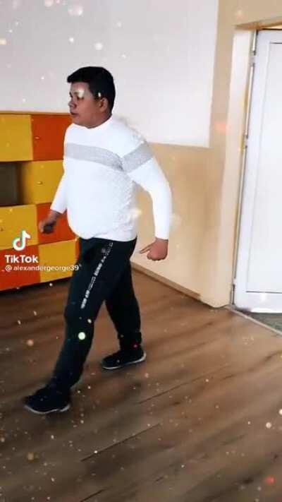 Here you can see a bulgarian gypsy going to class to get a 3 for his test