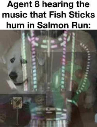 Fun fact: Did you know that the little anthem sung by Fish Sticks to hype up their comrades is extremely similar, if not identical to the theme that plays when Agent 8 is about to get blended up? One can only assume they’d probably be having horrific Deep