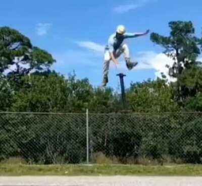 Doing tricks on a pogo stick. WCGW?