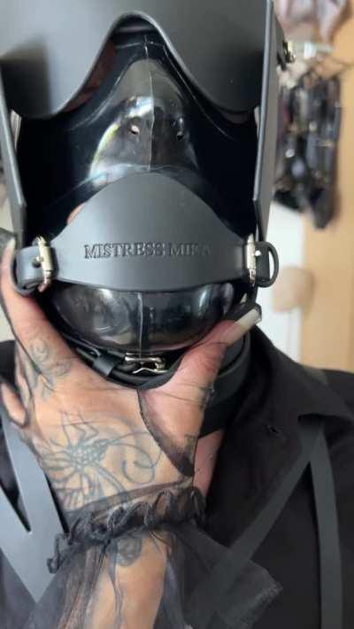 Has a mask on becuase my bare skin turns him on too much... how embarassing for him