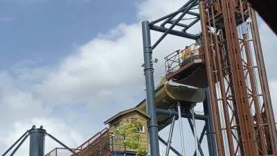 Elevator and slide testing of Mystic River Falls at Silver Dollar City 6/27/20. This ride is going to be amazing!
