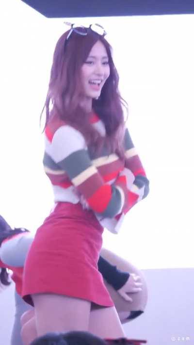 Tzuyu - red hair, skirt, multi color top, 171126