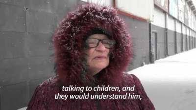 75 year old Fuminori Tsuchiko from Japan stayed in Kharkiv and raises funds to buy food and toys for the residents