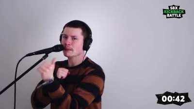 Beatboxer Dlow with his insane skills during the Finals of a beatbox competition