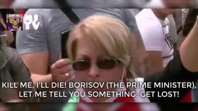 A protesting anti-vaxxer Karen (Bulgaria)