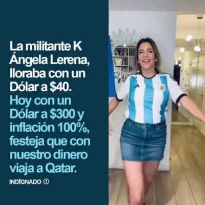 Angela Lerena con dolar a $40 con Macri: Videito llorando a moco tendido. / Angela Lerena con dolar a $300 e inflación 100%: