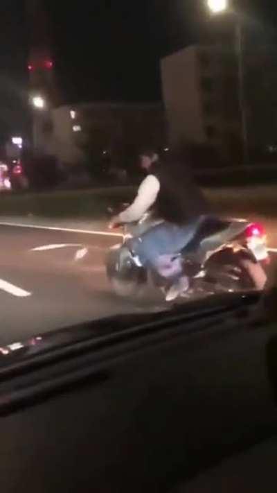 guy gets karma from blocking traffic