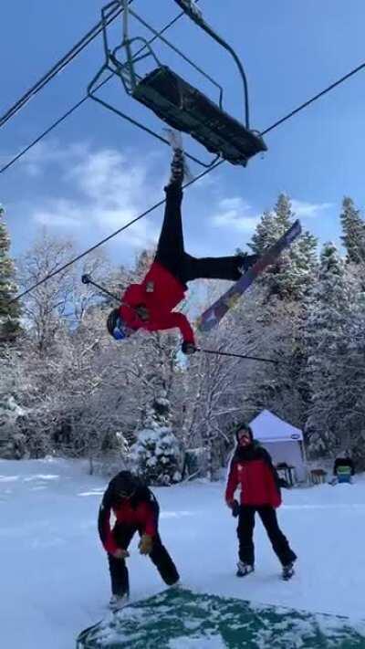 Maybe stand under him? Maybe try to catch him?