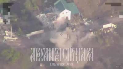 RU POV: Lancet strike on Ukrainian BTR4 infantry fighting vehicle near Hlyboke. 50.239183, 36.413315.