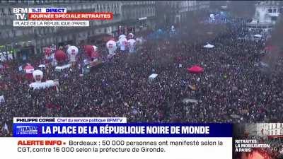 More than 1.2 millions peoples protesting against rise in retirement age in France