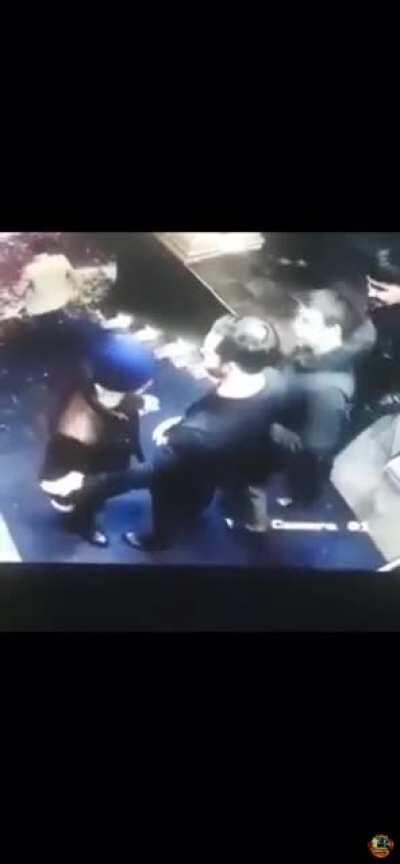 Bouncer cool as a cucumber vs knife wielding man