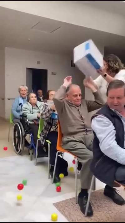 Having some fun at the old folks home