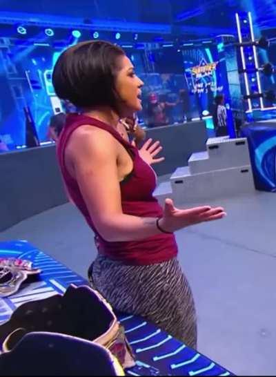 Bayley with her big ass almost busting out of her tights