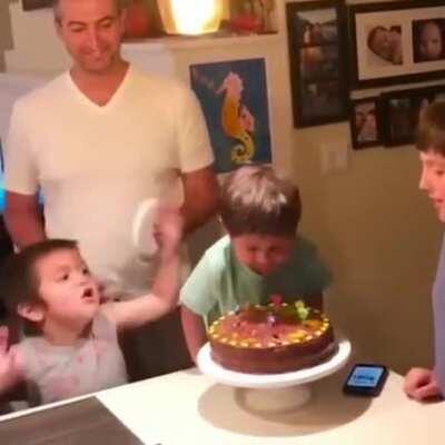 To blow out another kid’s candles