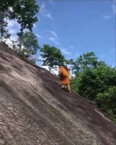 And then this monk just passes by