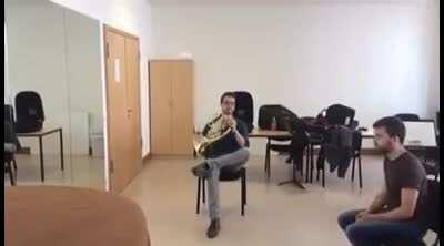 Duet for French Horn and chair