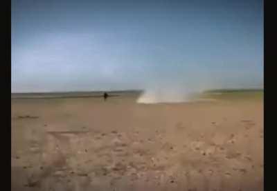 ISIS car bomb chasing an Iraqi police vehicle, the policemen decided to lead the VBIED to a quick death trap. Mosul,2016.