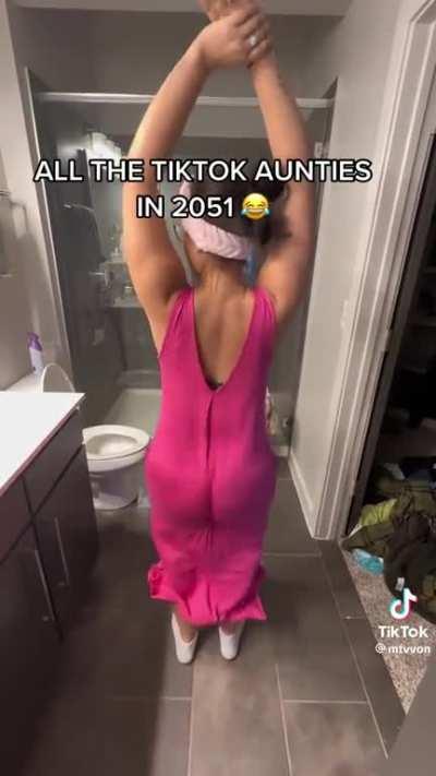 TikTok Aunties in 2051 finna be like: