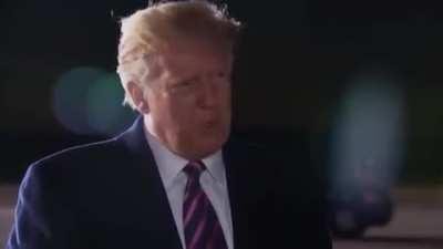 President Trump hears from a reporter that Justice Ginsburg has died