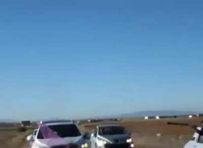 Settings off fireworks in a car is generally not a good idea.....