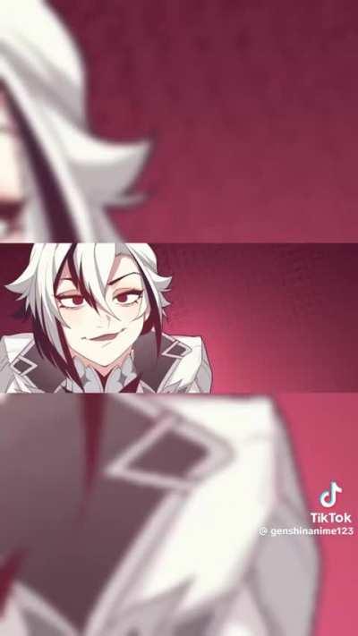 Arlecchino and Aether Animation: Red Flag (don't know the artist)